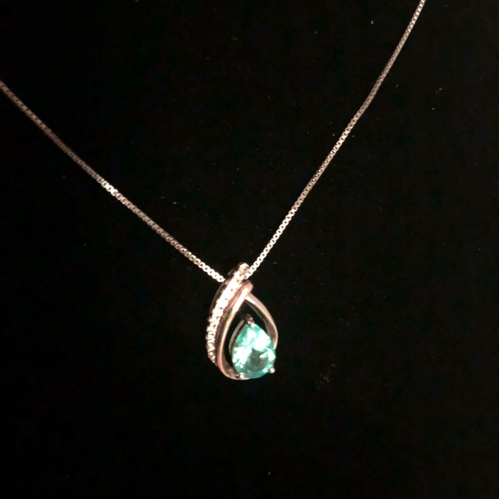 Genuine Sapphire & White Sapphire Platinum Necklace (Fred Meyer Jewelers)